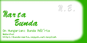 marta bunda business card